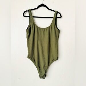 Aerie One Piece ribbed bathing suit olive green Dark green woman’s size large